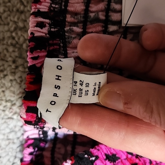 NWT - Topshop Floral Summer Strapless Bandeau - SIZE 10 - Picture 5 of 8